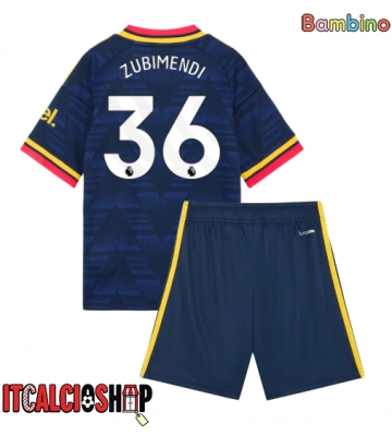 Arsenal Martin Zubimendi #36 Seconda Maglia Bambino 2026-27 Manica Corta (+ Pantaloni corti)